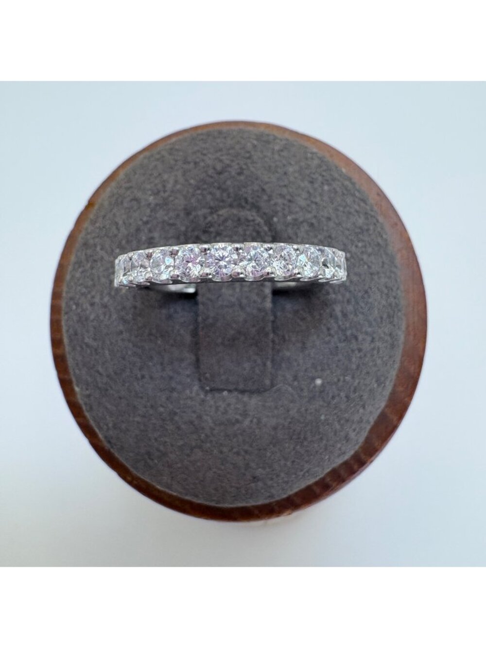 Cubic Zirconia Prong Set Band Ring VTG Solid Sterling Silver 925 Size 6.5